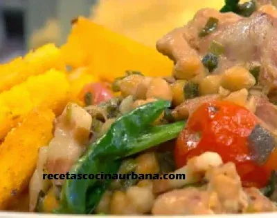 Grilled Polenta with Chicken recipe