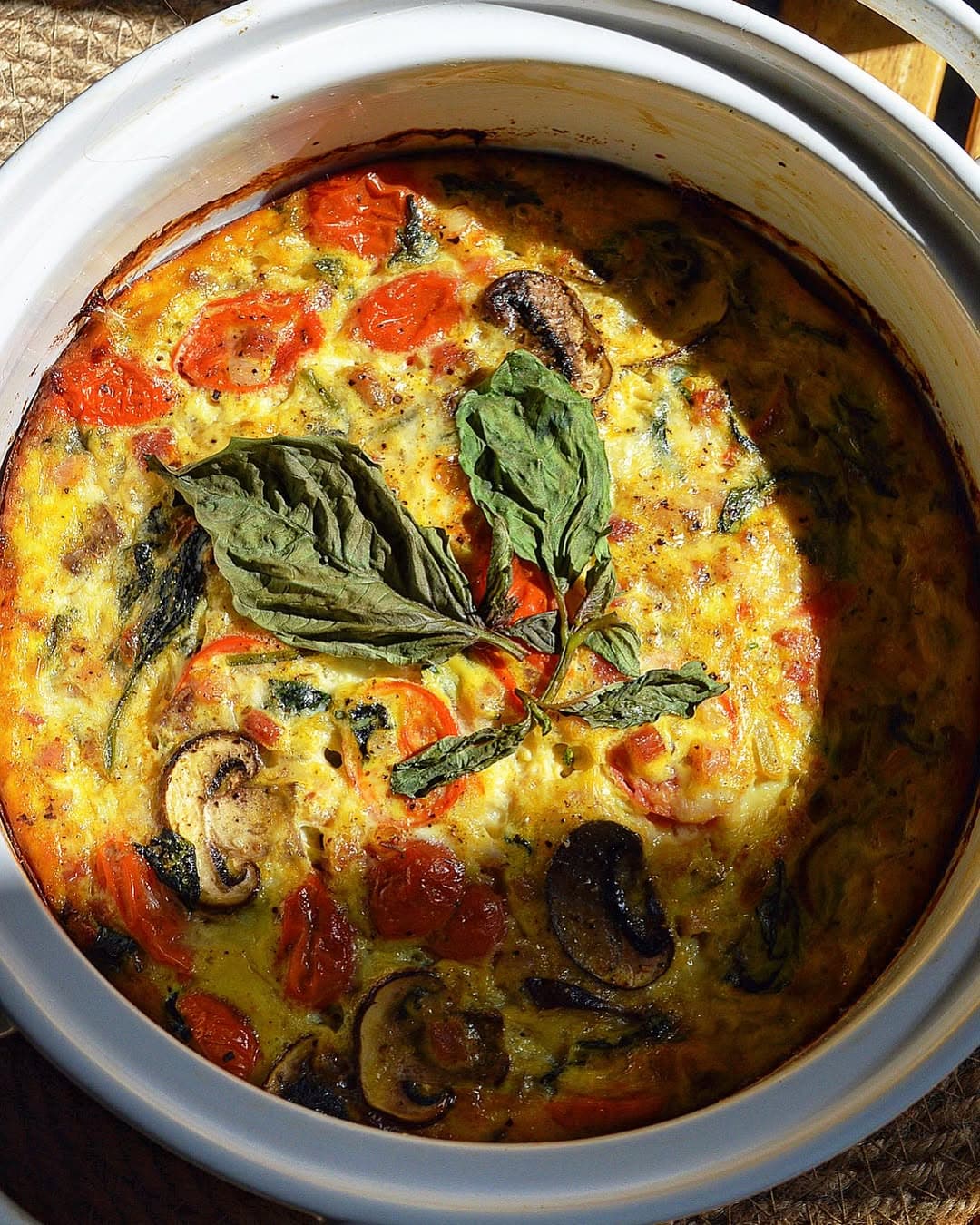 Vegetable Pancetta Crustless Quiche recipe