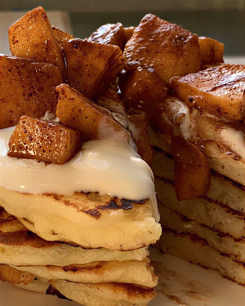 Cottage Cheese Pancakes with Caramelised Apples recipe