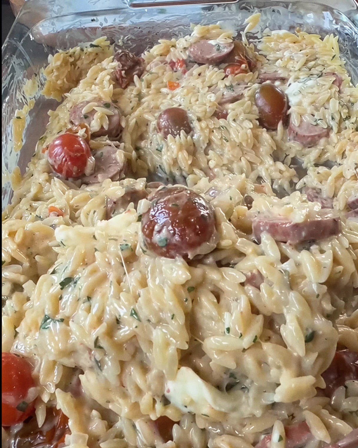 One-Pan Sausage & Burrata Orzo recipe
