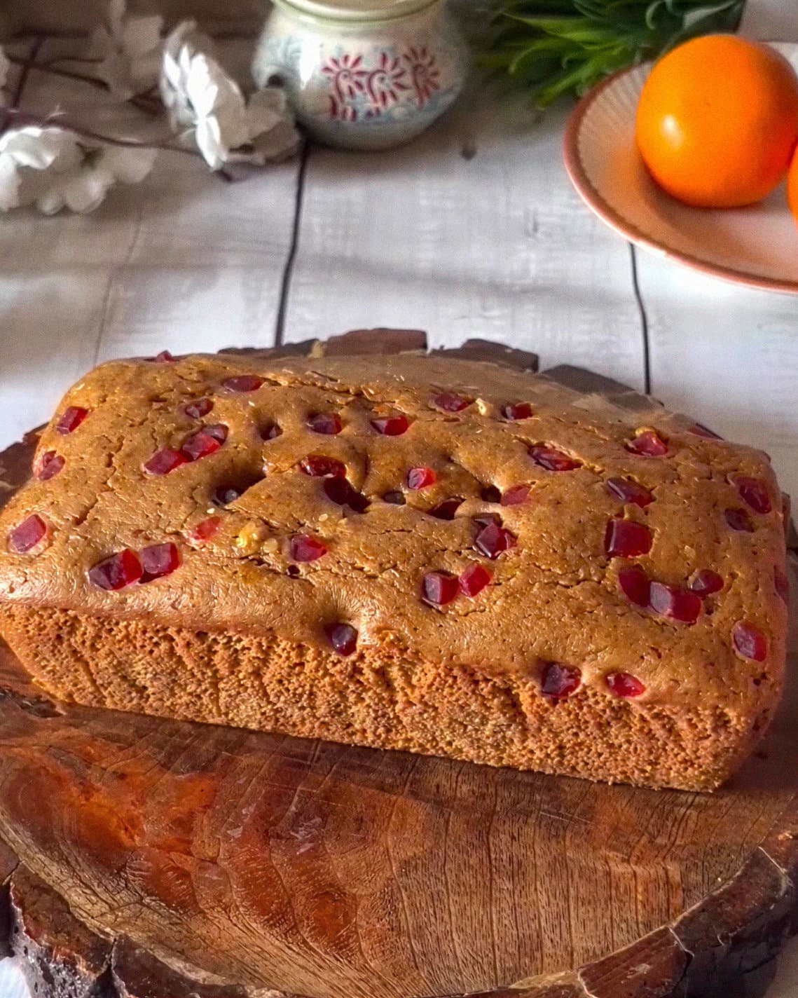 Orange Wheat Flour Suji Jaggery Cake (Kadhai Cake) recipe