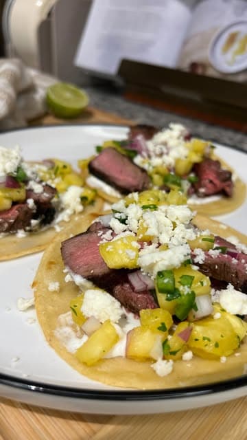 Steak & Pineapple Salsa Tacos recipe