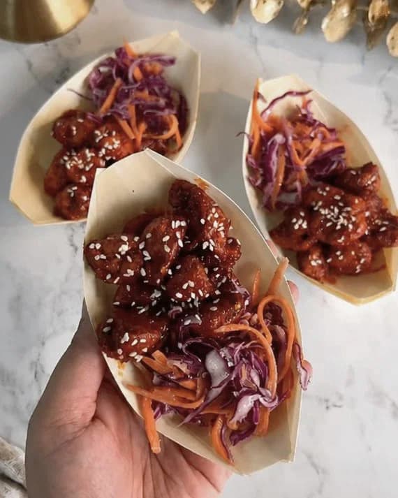 Korean Gochujang Mushrooms with Red Cabbage Slaw recipe