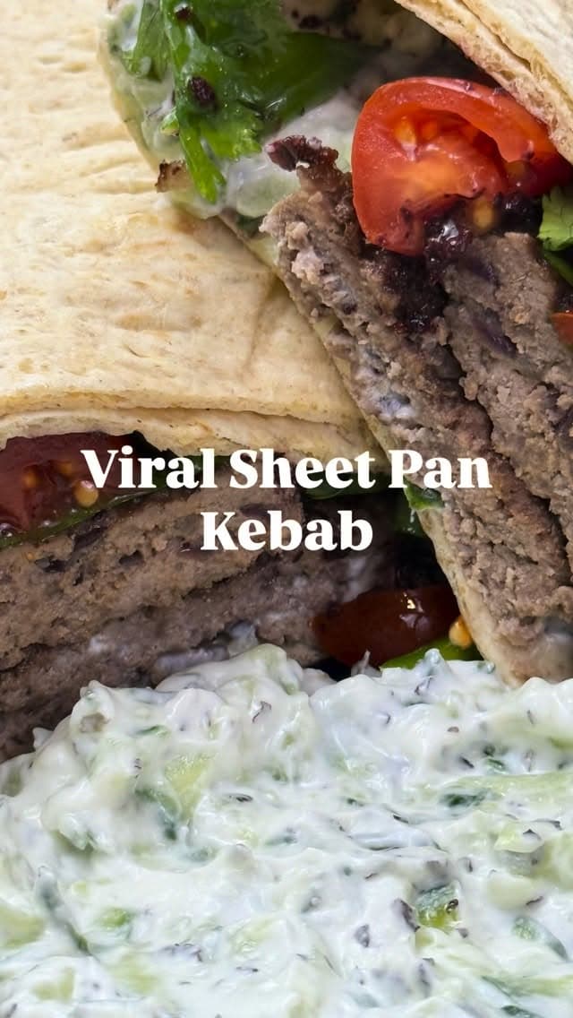 Viral Sheet Pan Kebab Wraps (Oven Edition!) recipe