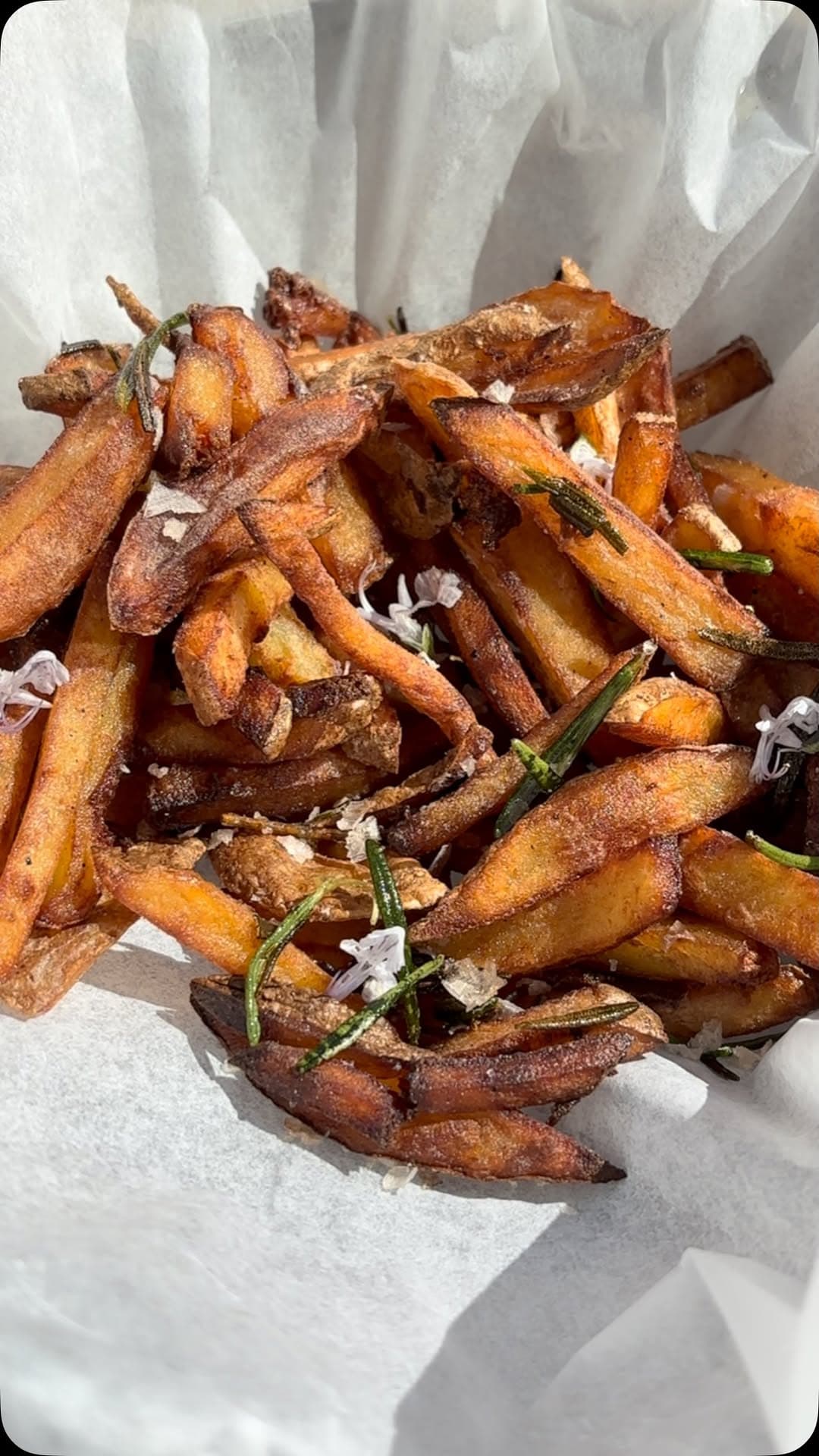 Crispy Fries with Fried Rosemary recipe