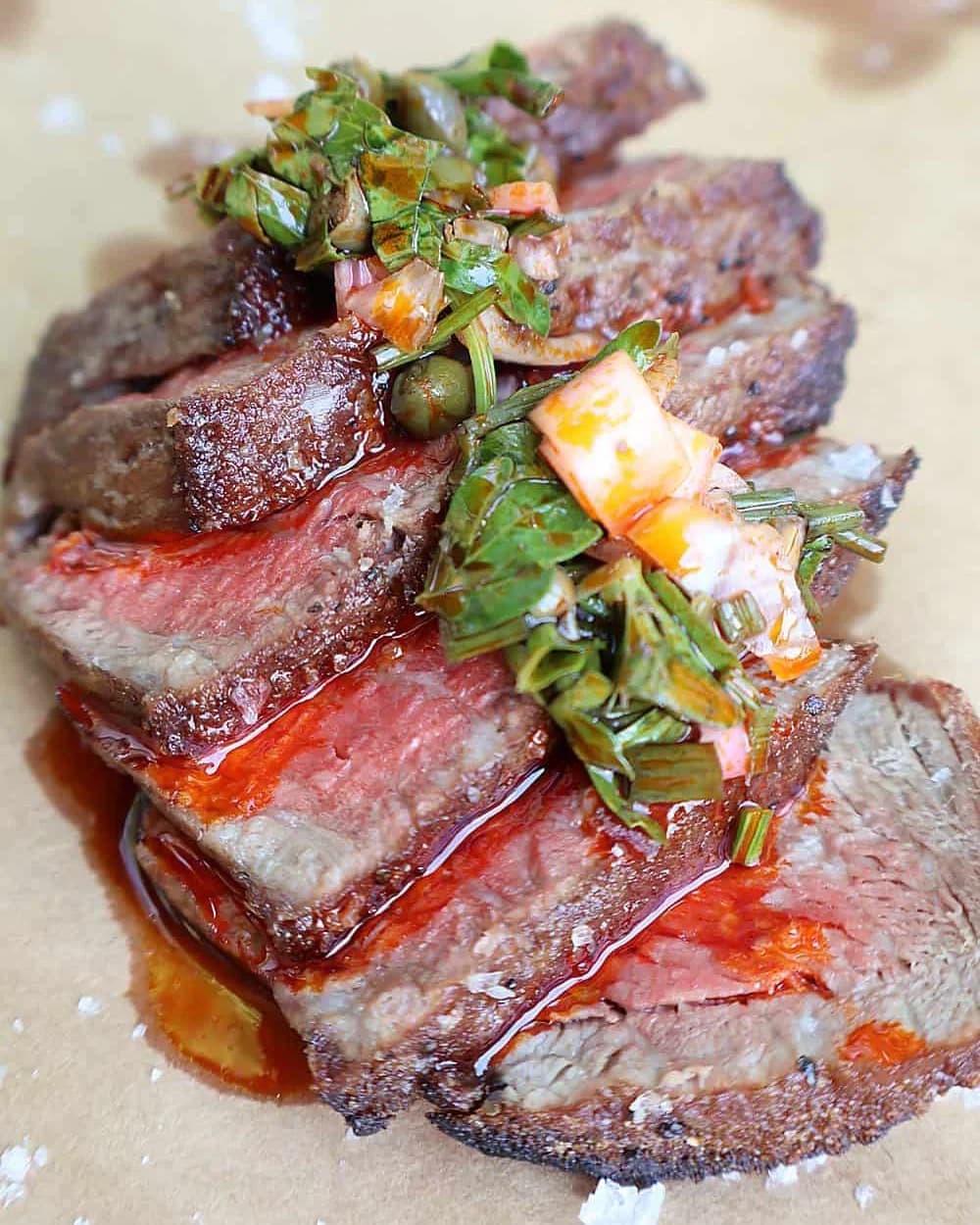 Steak with Chimichurri Rojo recipe