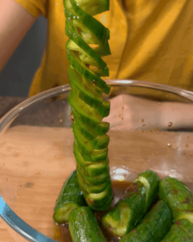 Spicy Spiral Cucumber Salad recipe