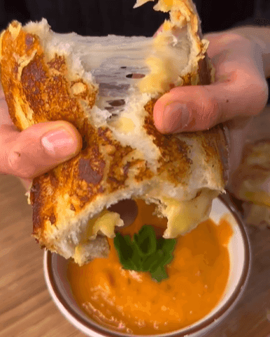 Grilled Cheese and Roasted Tomato Soup recipe