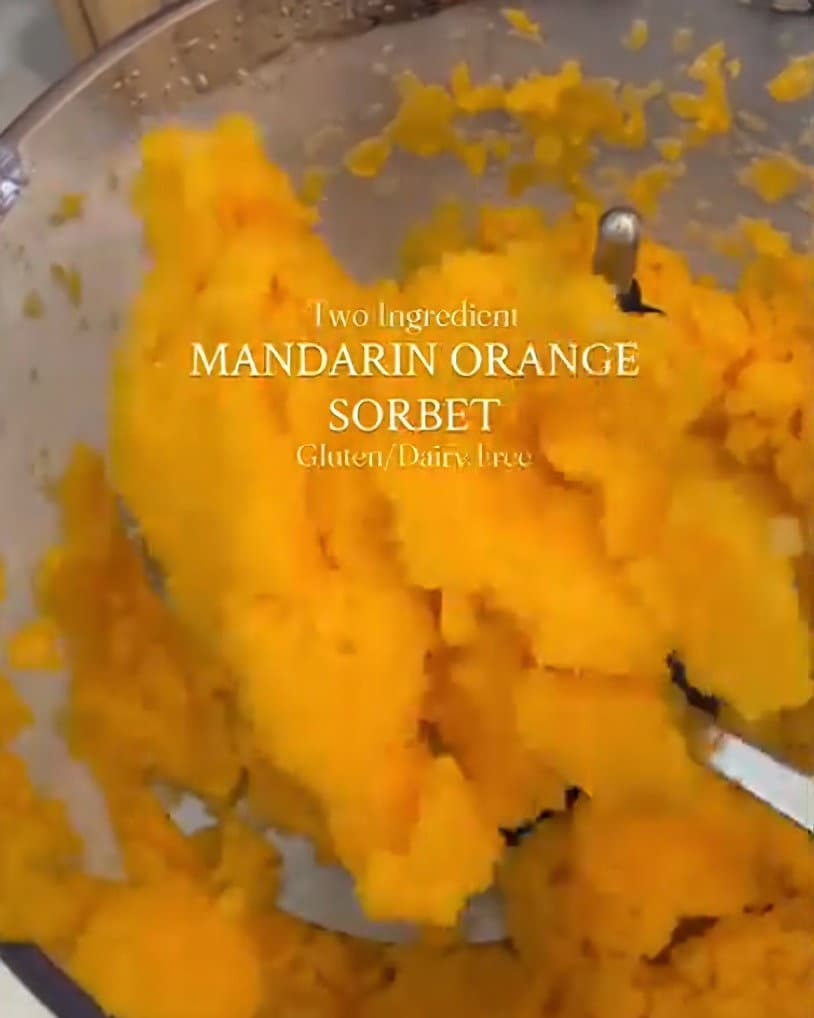 Easy 2-Ingredient Mandarin Orange Sorbet recipe