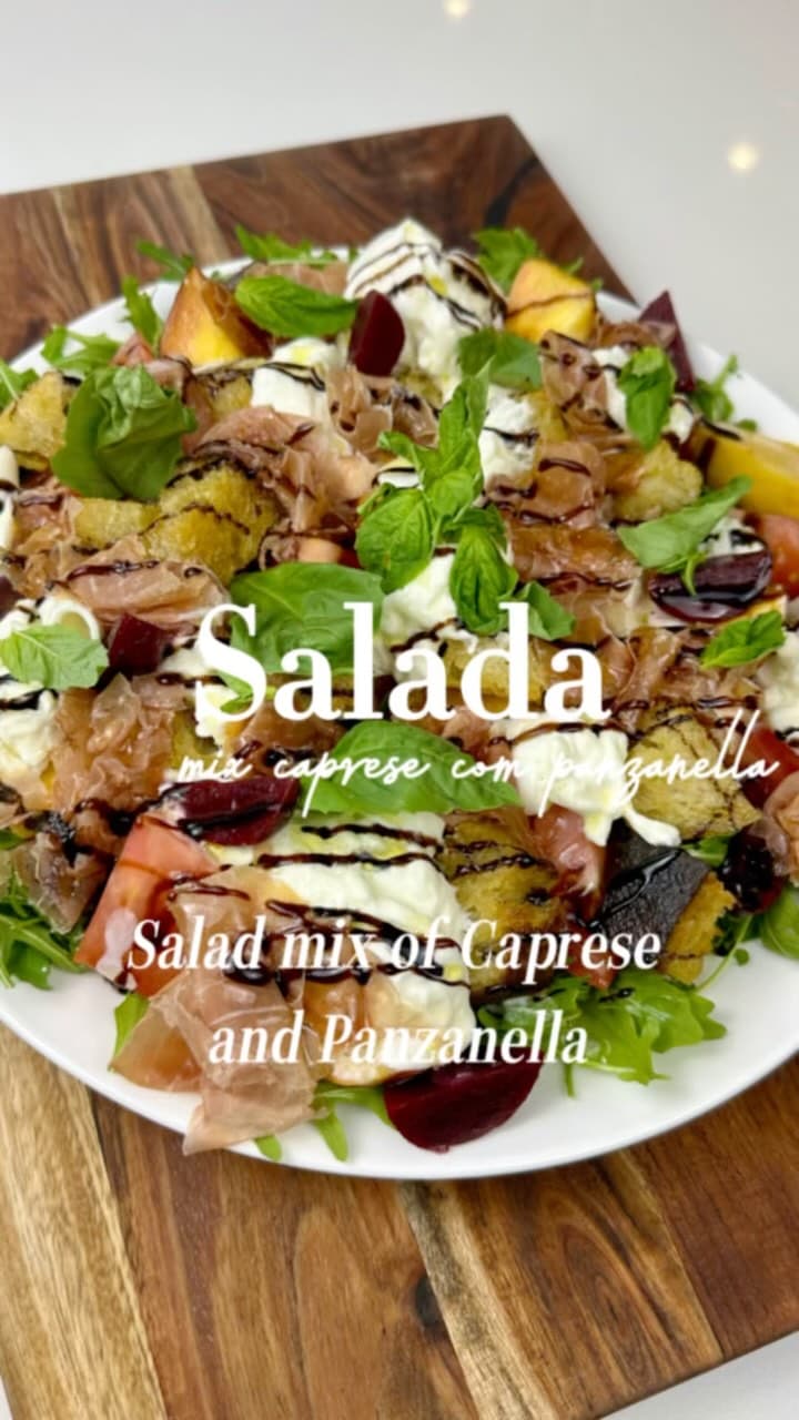 Salad Mix Caprese with Panzanella (My Version) recipe