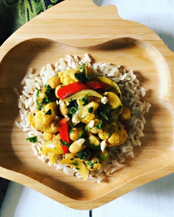 Chickpea & Cauliflower Peanut Curry recipe