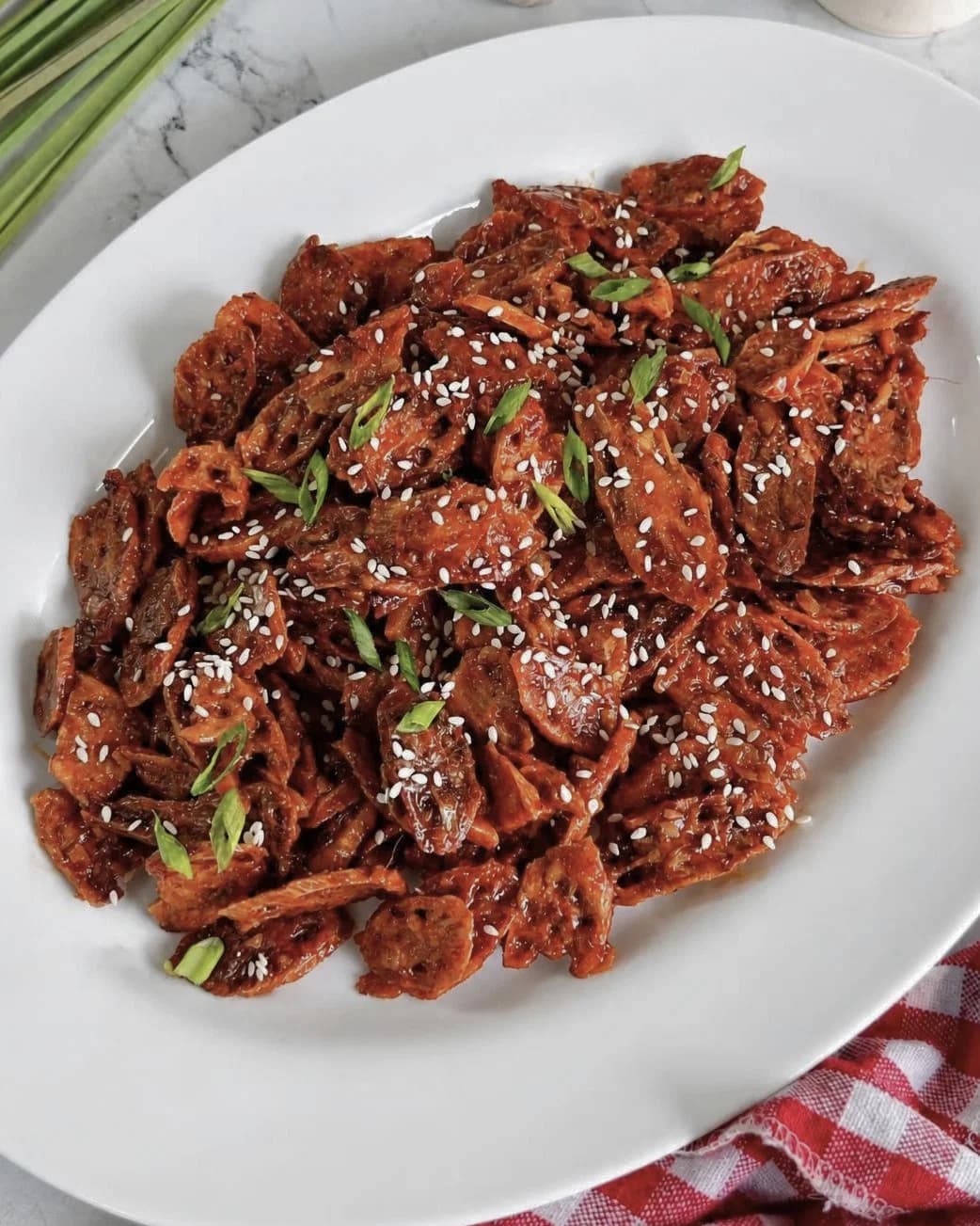 Crispy Hot Honey Lotus Stem recipe