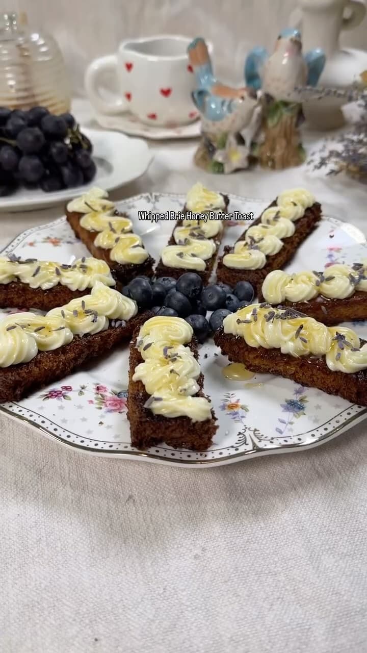 Buttery Brioche Toast with Whipped Brie, Honey, and Lavender recipe