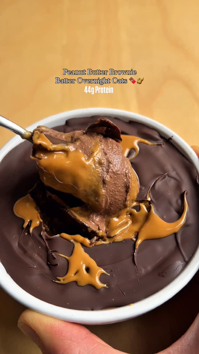 Chocolate Peanut Butter Brownie Batter Oats recipe