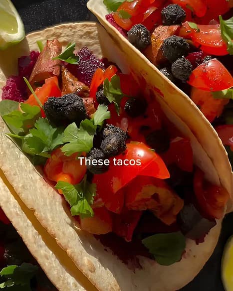 Protein Tacos with Beetroot Hummus and Crunchy Tahini Chickpeas recipe