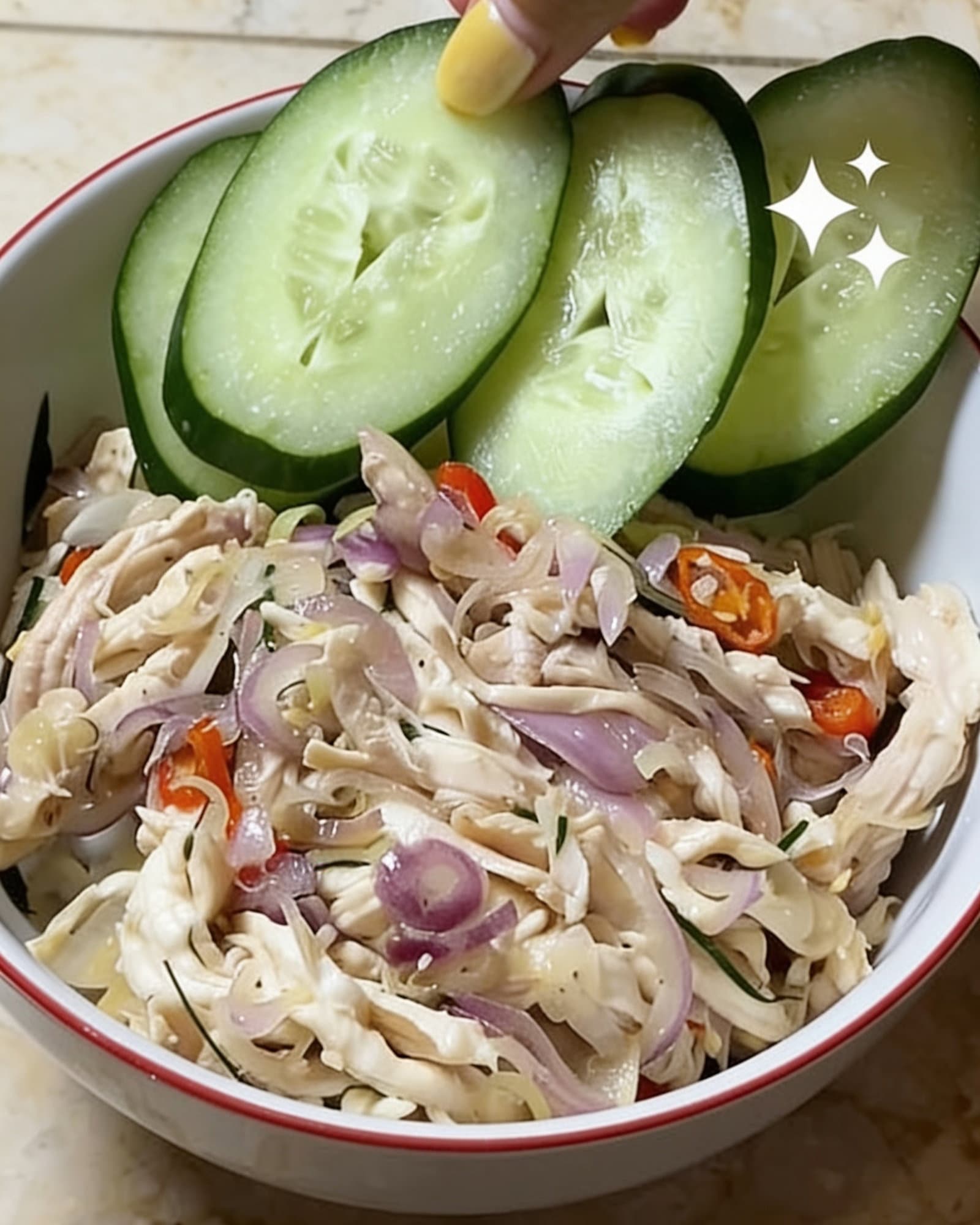 Ayam Suwir Sambal Matah (Shredded Chicken with Balinese Sambal) recipe