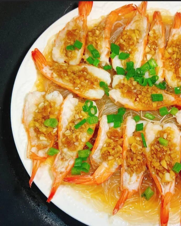 Steamed Prawns with Garlic Vermicelli recipe