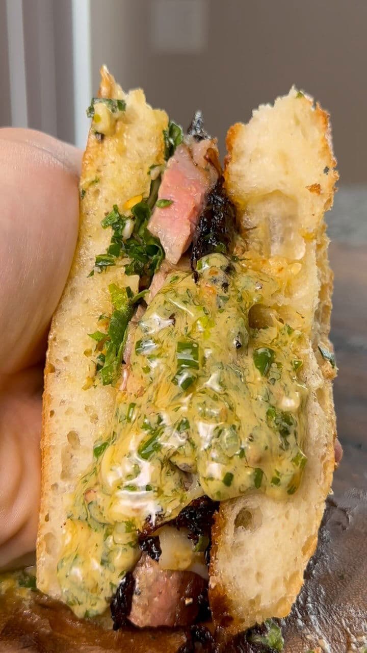 Cowboy Butter Iberico Steak Sandwich recipe