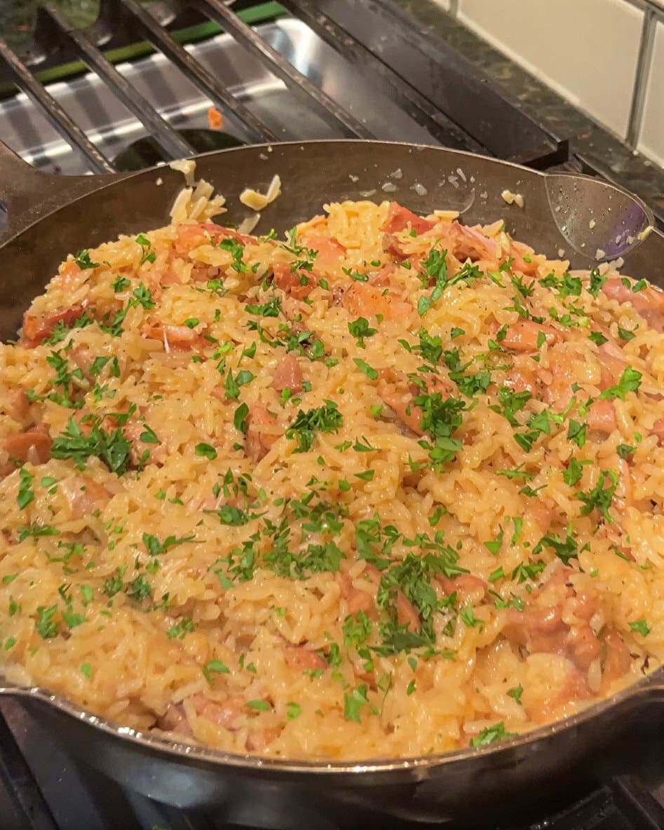 Creamy Garlic Chicken & Rice (One Pan) recipe