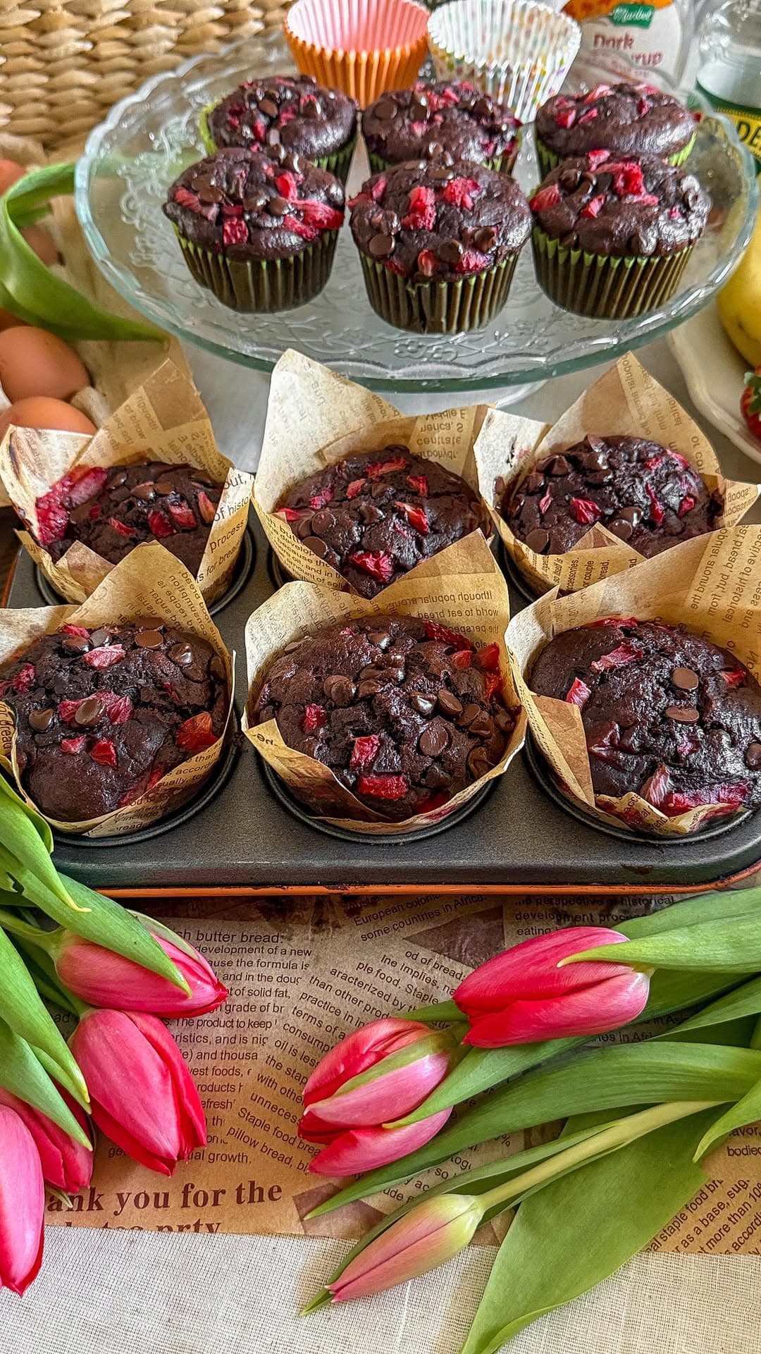 Strawberry Chocolate Banana Bread Muffins recipe