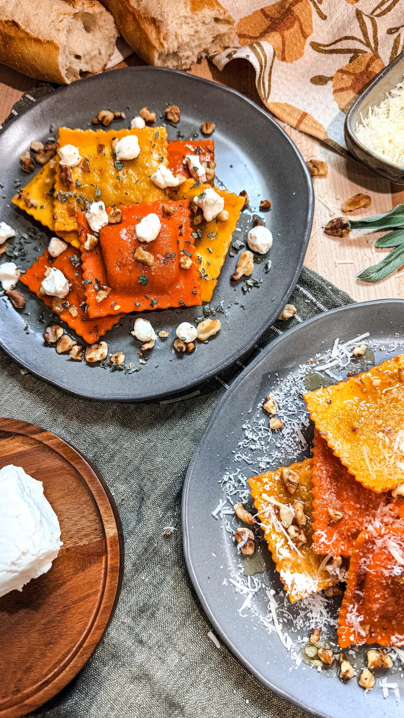 Fancy Pumpkin Ravioli with Brown Butter and Walnuts recipe