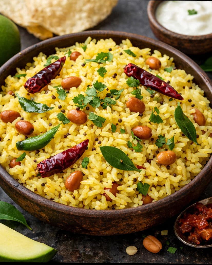 Mango Pulihora (Mango Rice) recipe