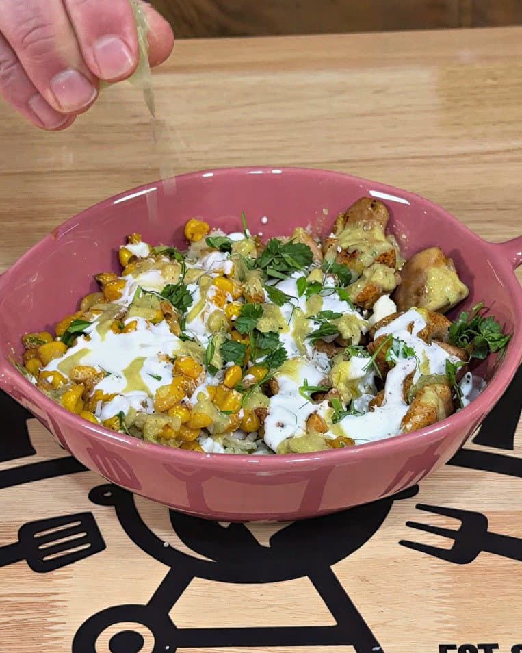 Chicken Street Corn Rice Bowl recipe