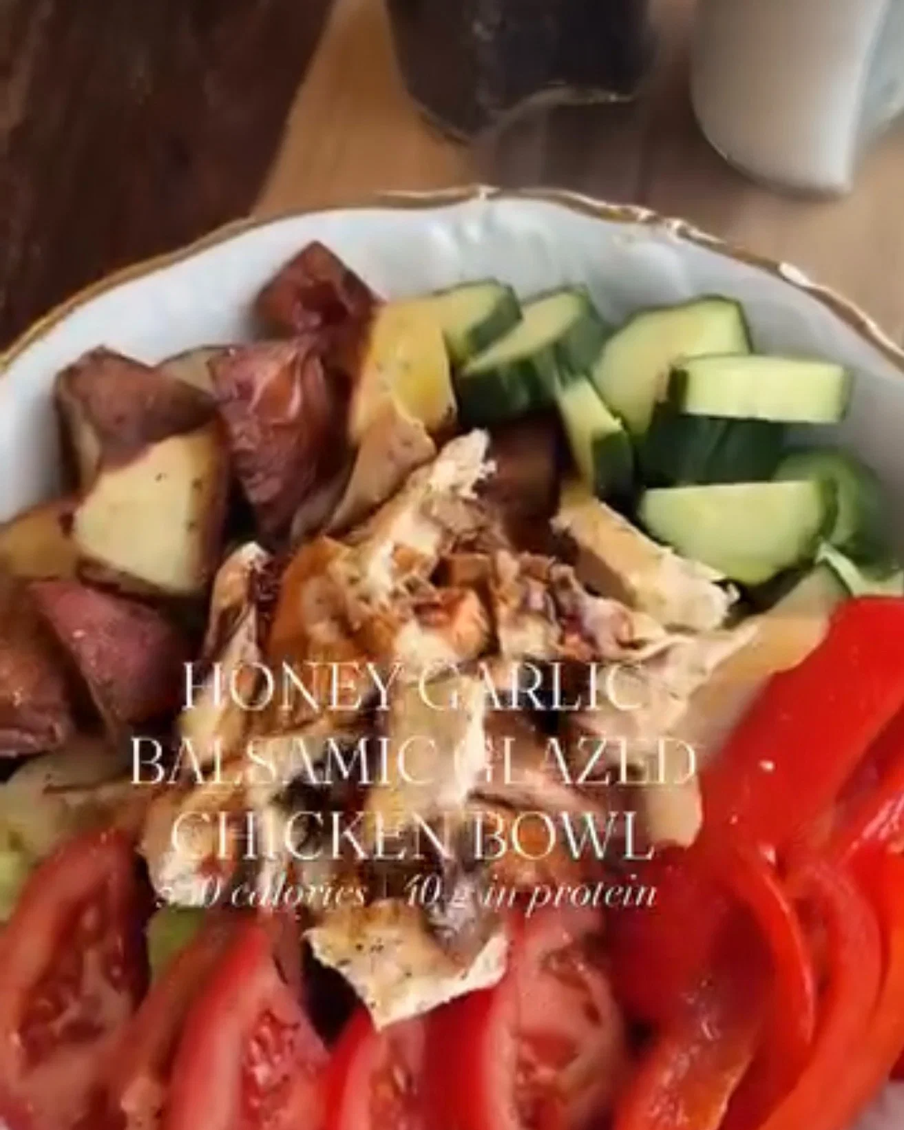 Honey Garlic Balsamic Glazed Chicken Bowl recipe