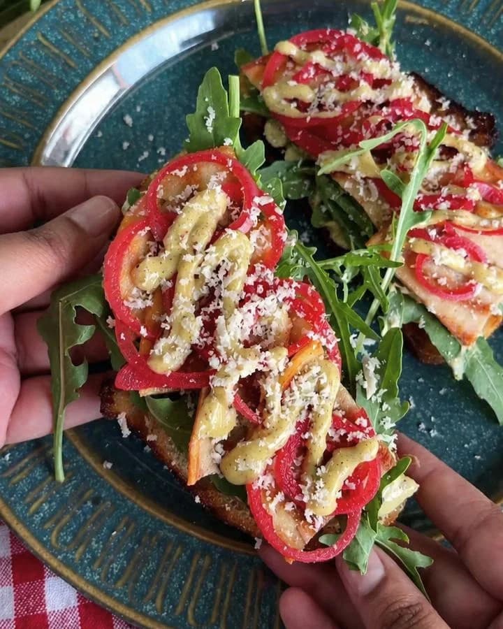 Honey Mustard Salami Toast recipe
