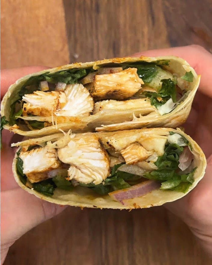 Grilled Chicken Wrap with Garlic-Herb Dipping Sauce recipe