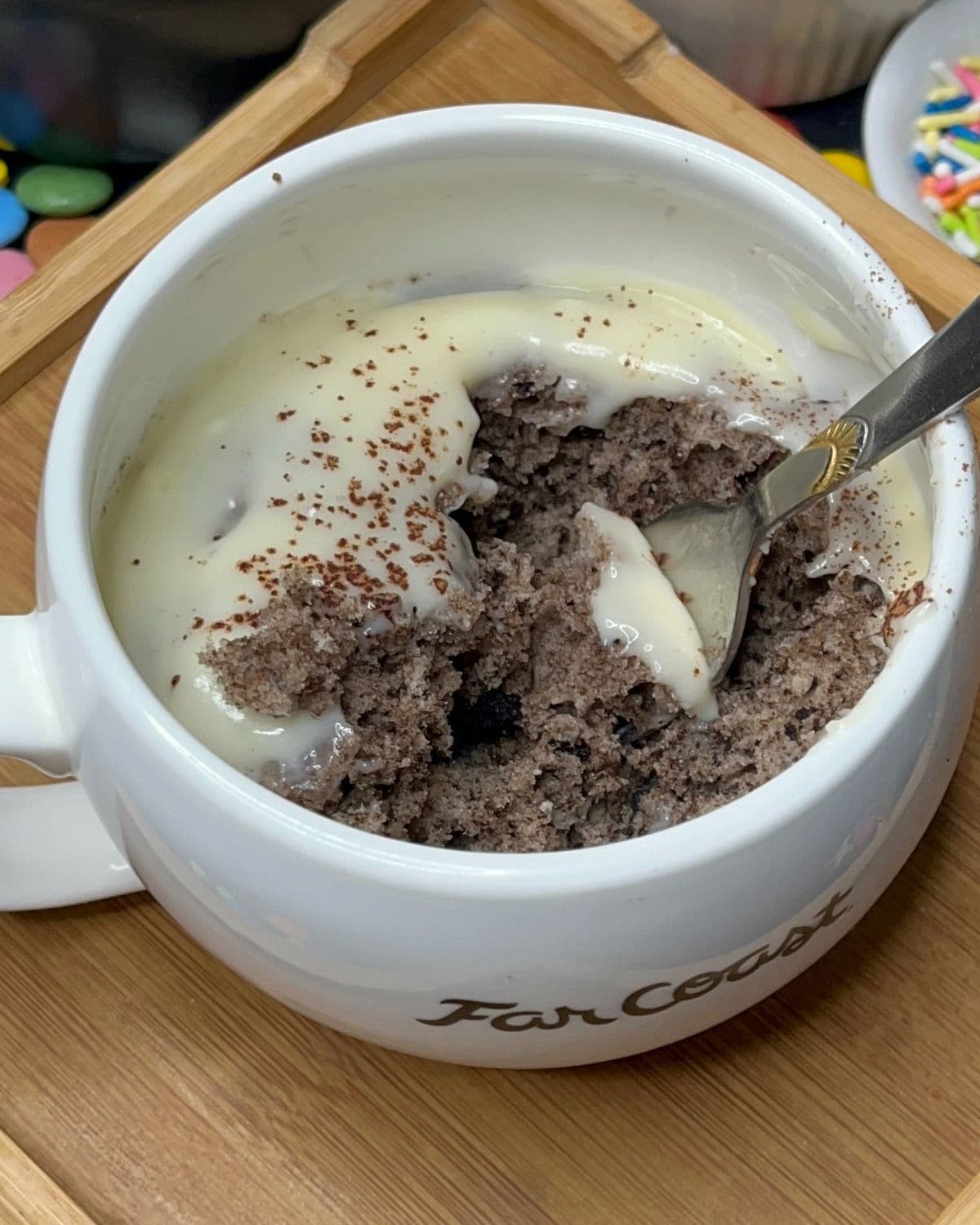 Rich Oreo Cheesecake Mug Cake (1-Minute Microwave Cookies & Cream Dessert) recipe