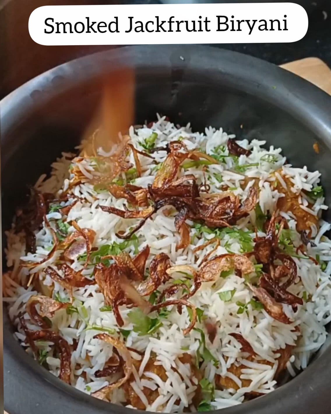 Smoked Jackfruit Biryani | Kathal Dum Biryani  recipe