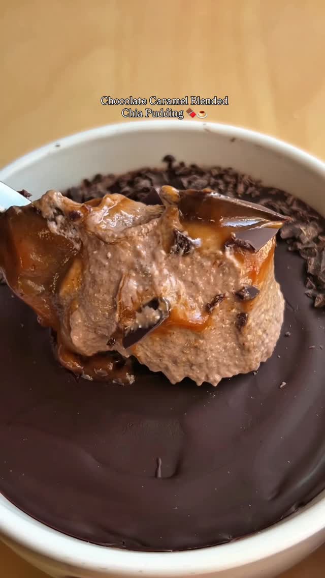 Chocolate Chia Mousse with Caramel Sauce recipe