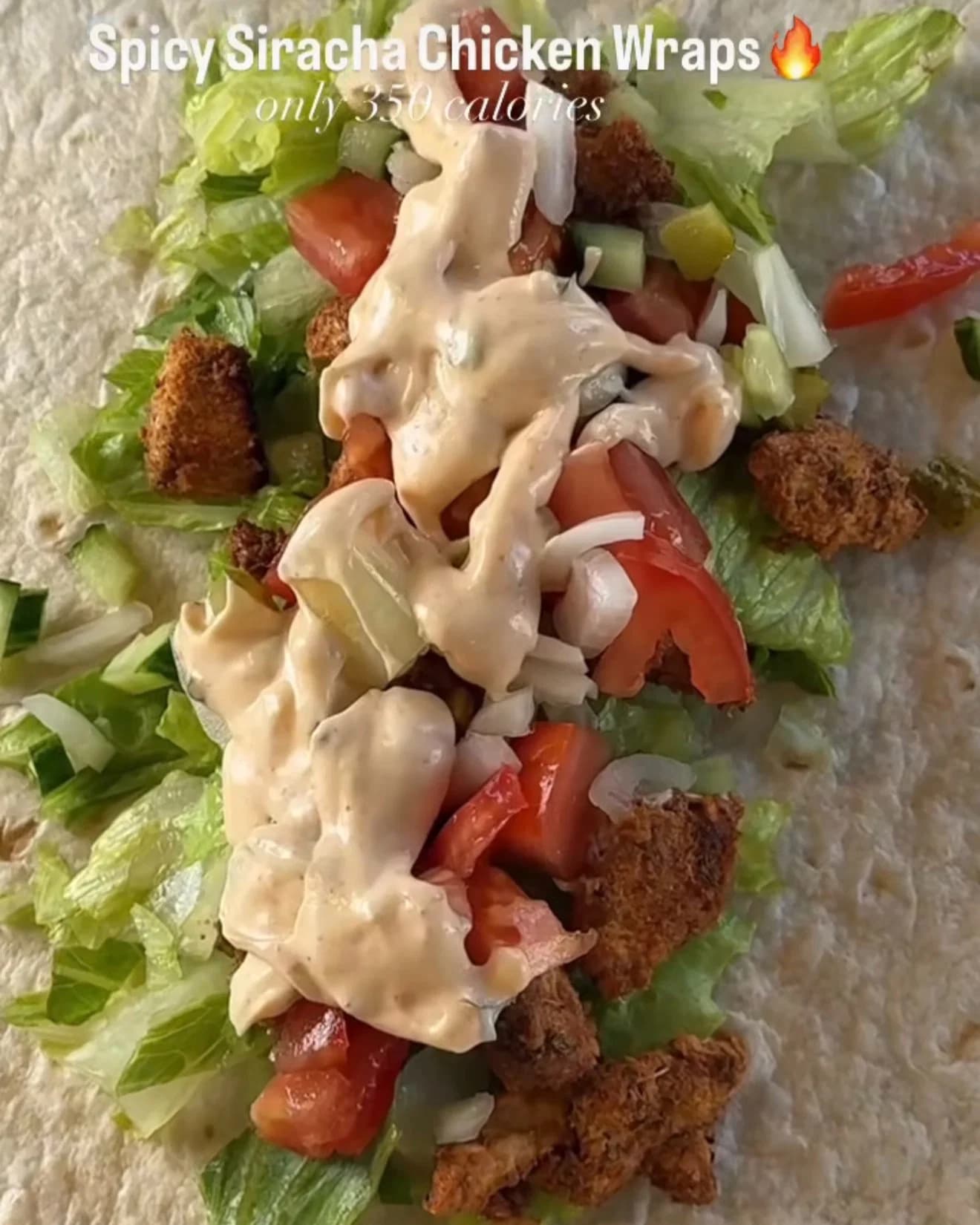 Spicy Sriracha Chicken Wraps with Greek Yogurt Sauce recipe