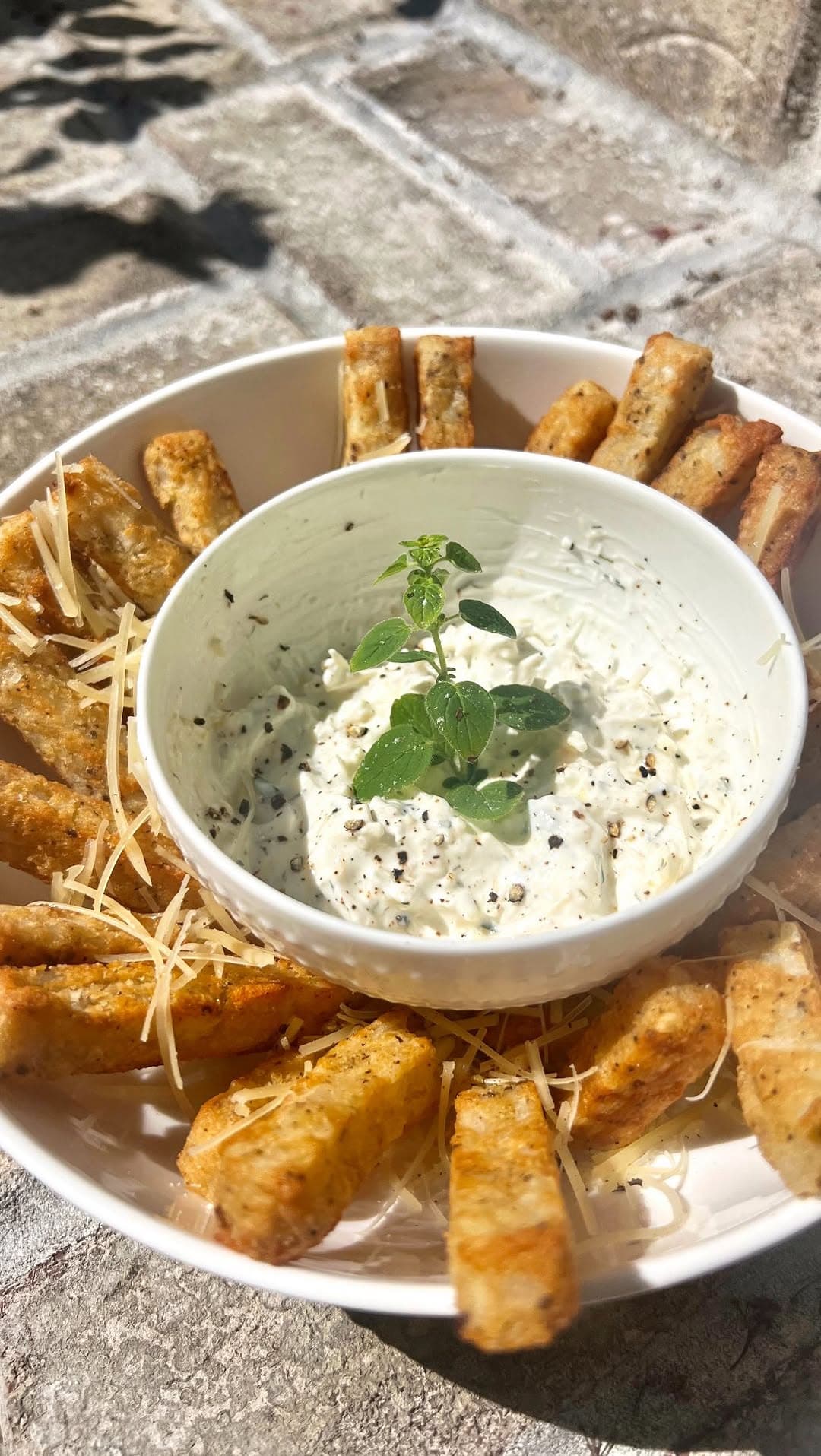 Super Fries with Parmesan Garlic Herb Dip recipe