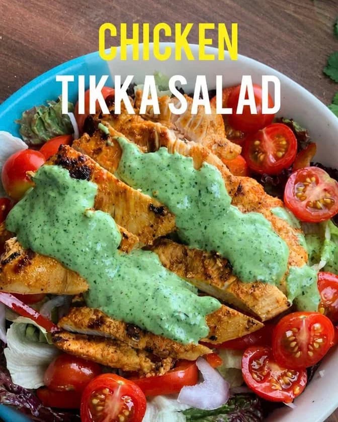 Chicken Tikka Salad with Chutney Ranch Dressing recipe