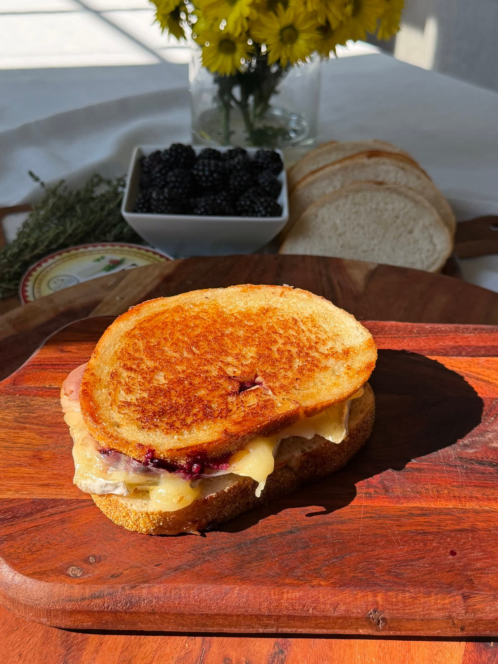 Blackberry Brie Prosciutto Grilled Cheese recipe