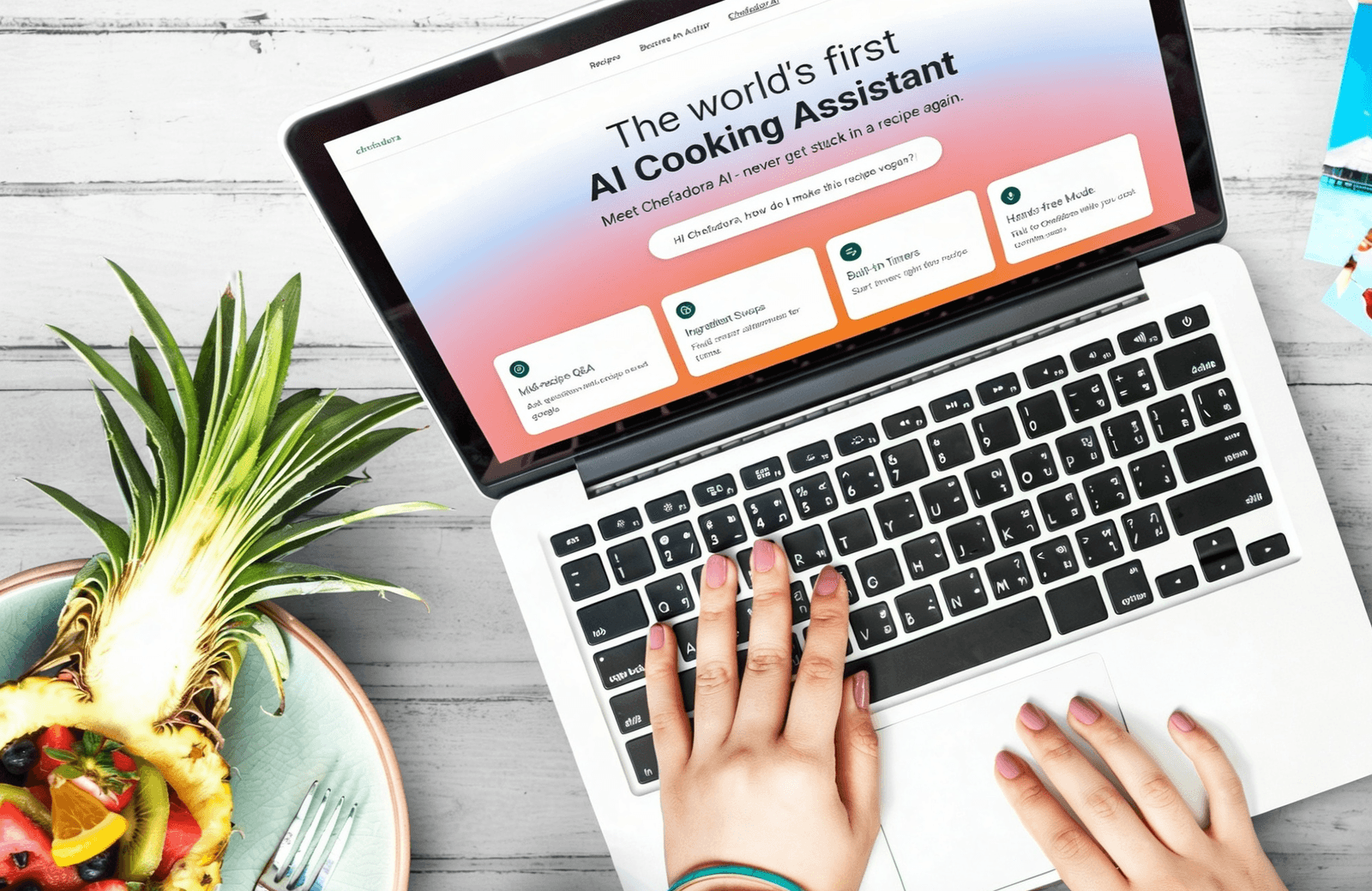 Food creator using chefadora - an AI powered recipe sharing platform to share recipes.
