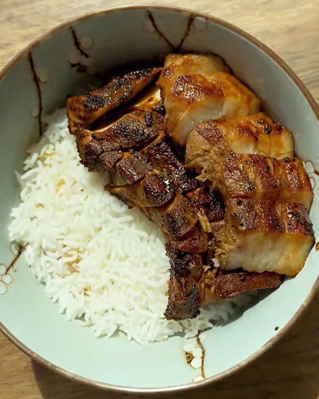 Lemongrass Pork Belly Coconut Rice Bowl recipe
