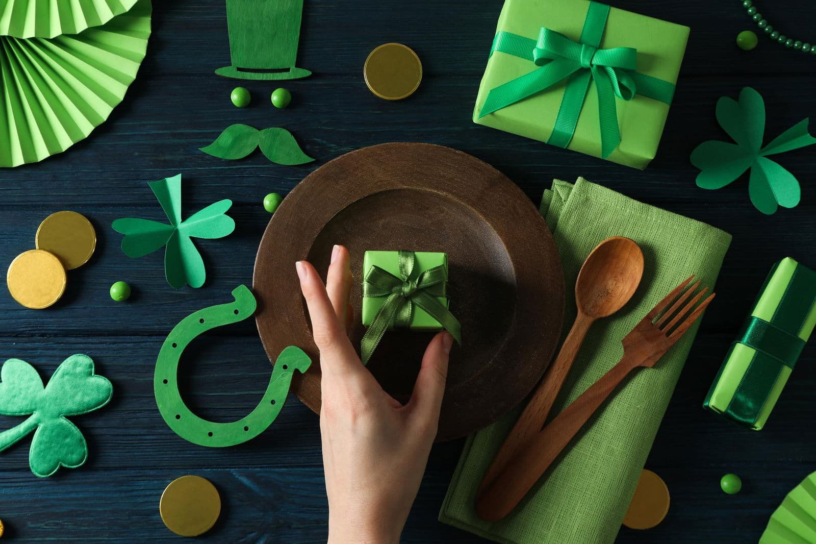 Concept of st patrick's day top view