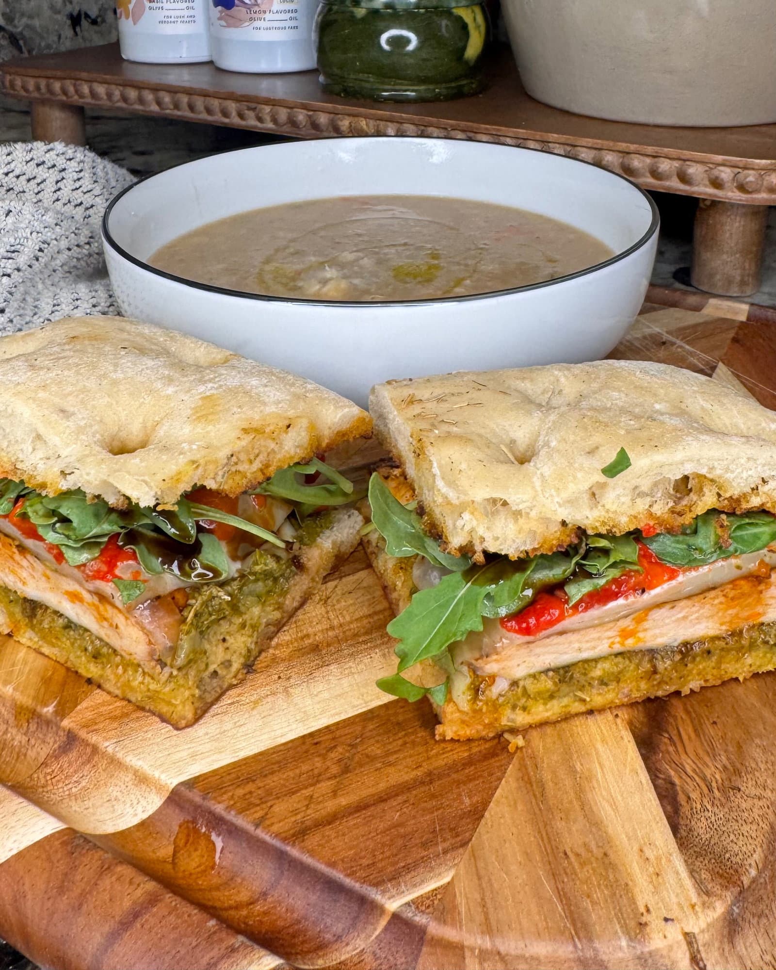 Pesto Chicken Sandwiches on Focaccia recipe