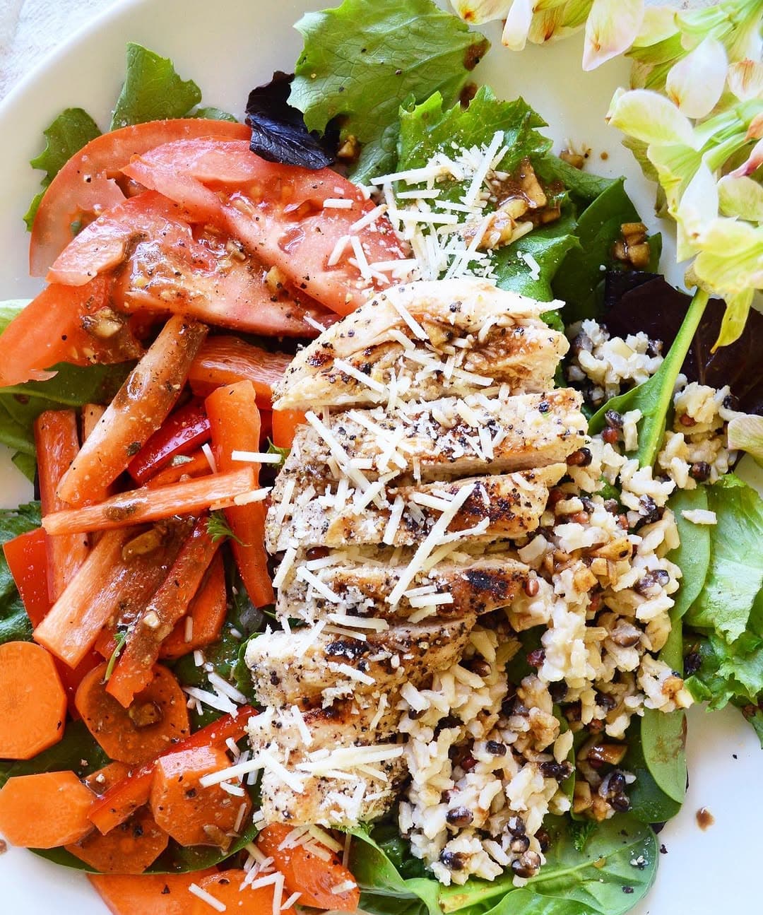Chicken Garden Salad with Homemade Balsamic Dressing recipe