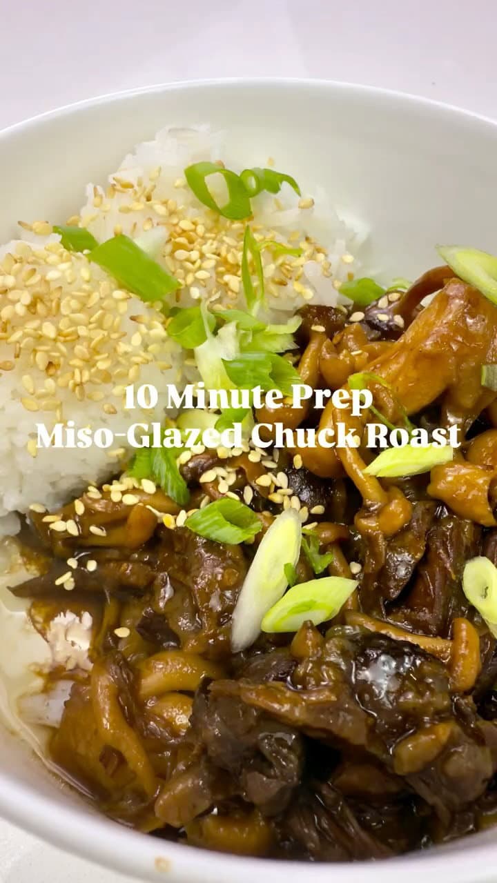 Miso-Braised Chuck Roast with Mushrooms recipe