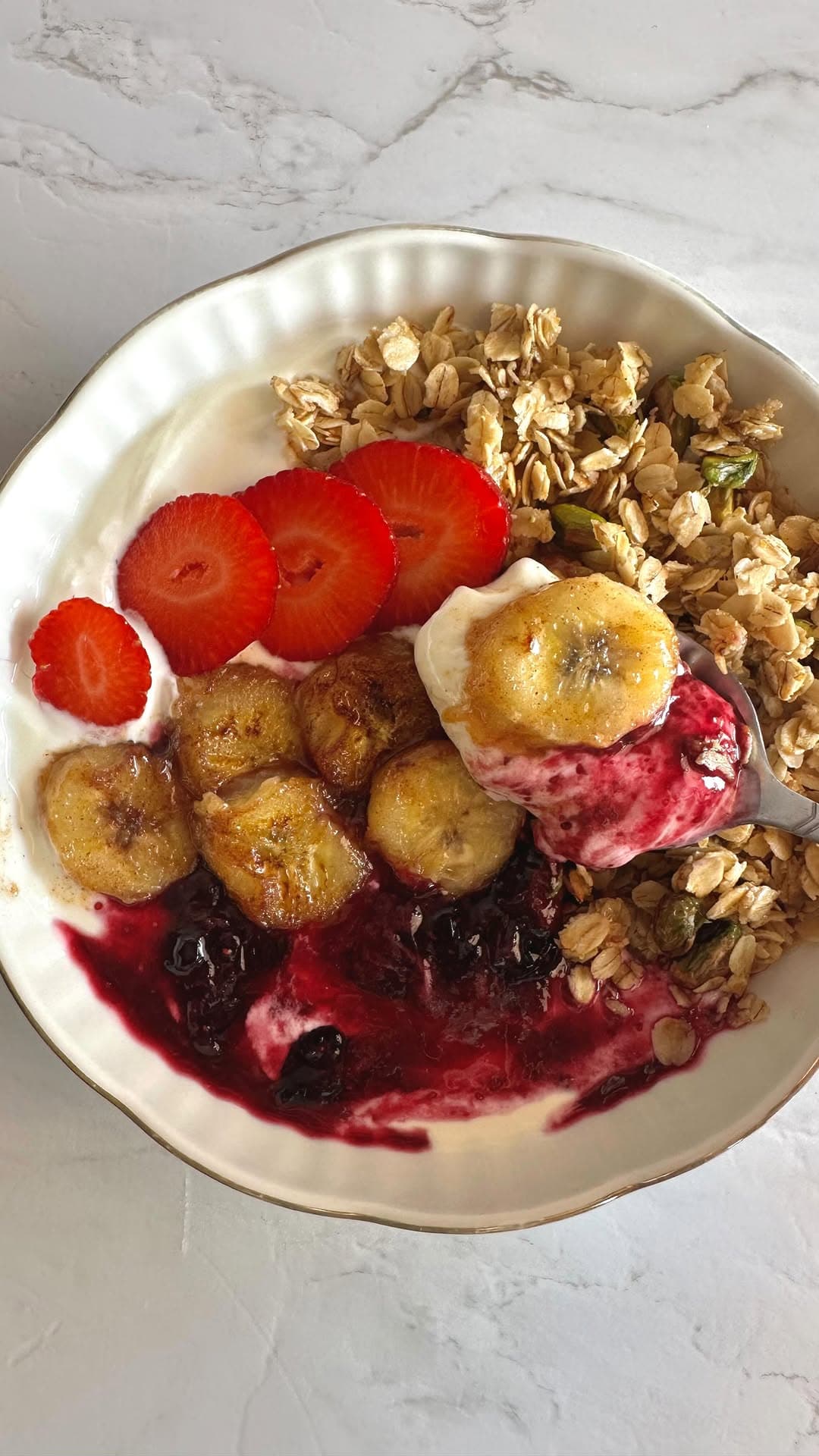 Greek Yogurt Bowl with Homemade Granola and Fruit recipe