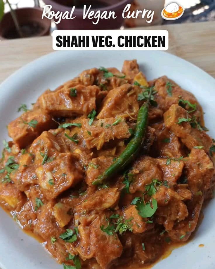Shahi Veg. Chicken - Royal Vegan Curry 🍛😋 recipe
