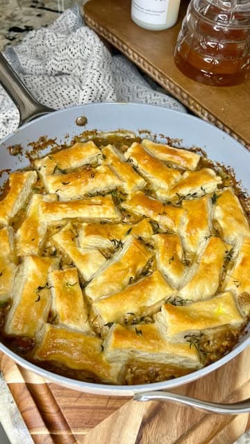 Fluffiest and Easiest Chicken Pot Pie with Puff Pastry recipe