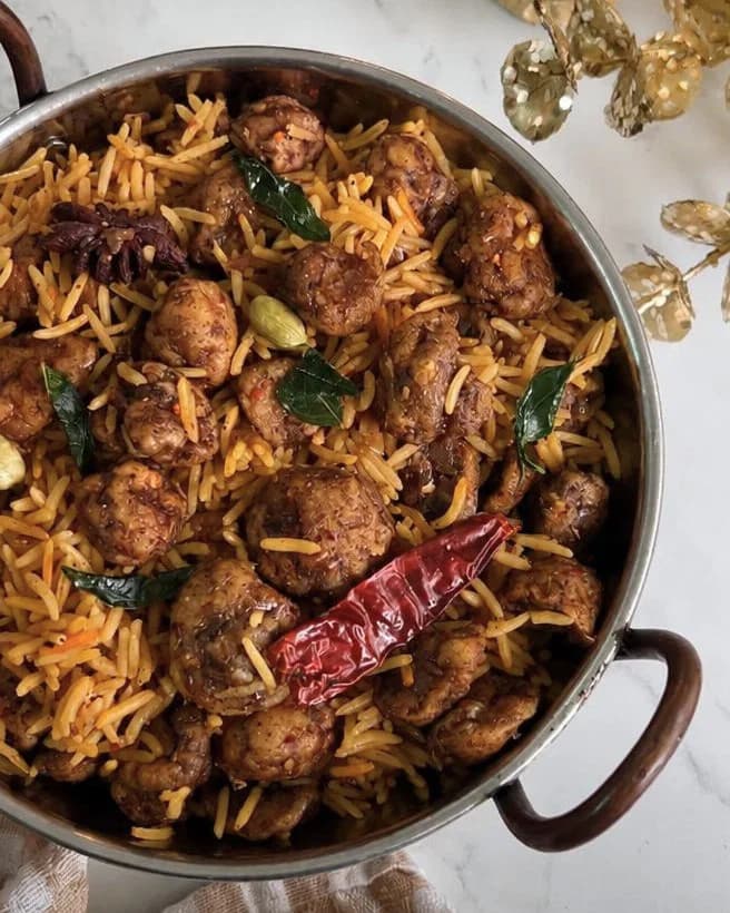 Black Pepper Mushroom Biryani recipe