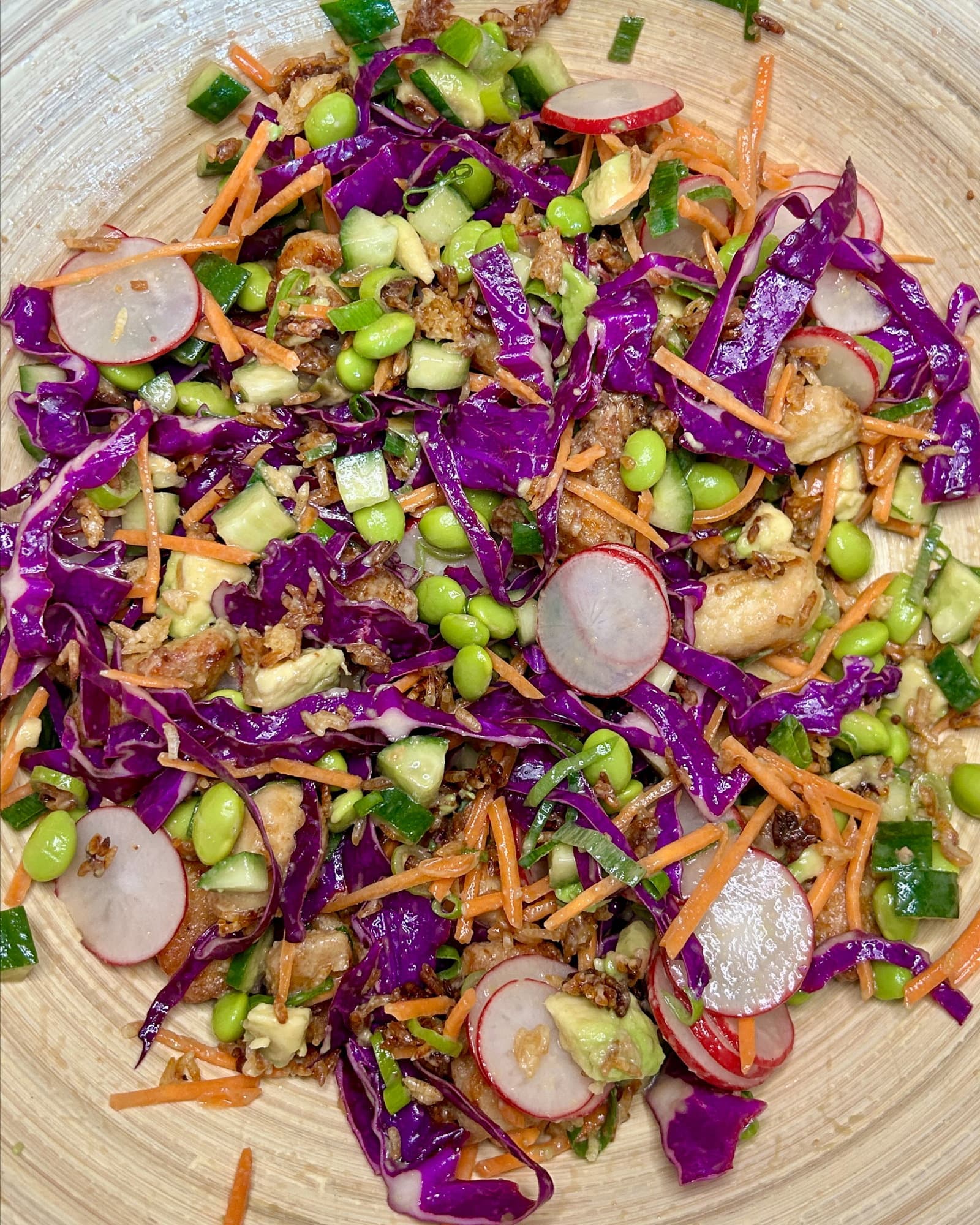Yuzu Crispy Rice Chicken Salad recipe