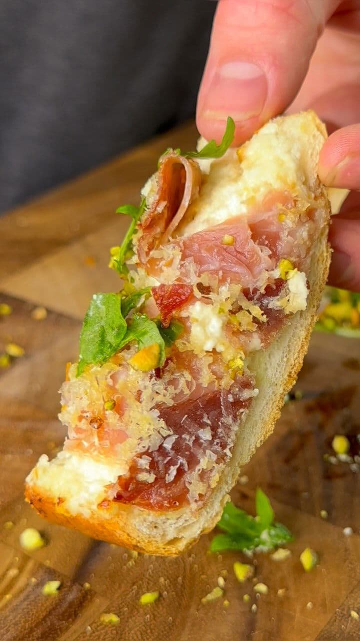 Truffle Honey Whipped Ricotta & Prosciutto Toast recipe