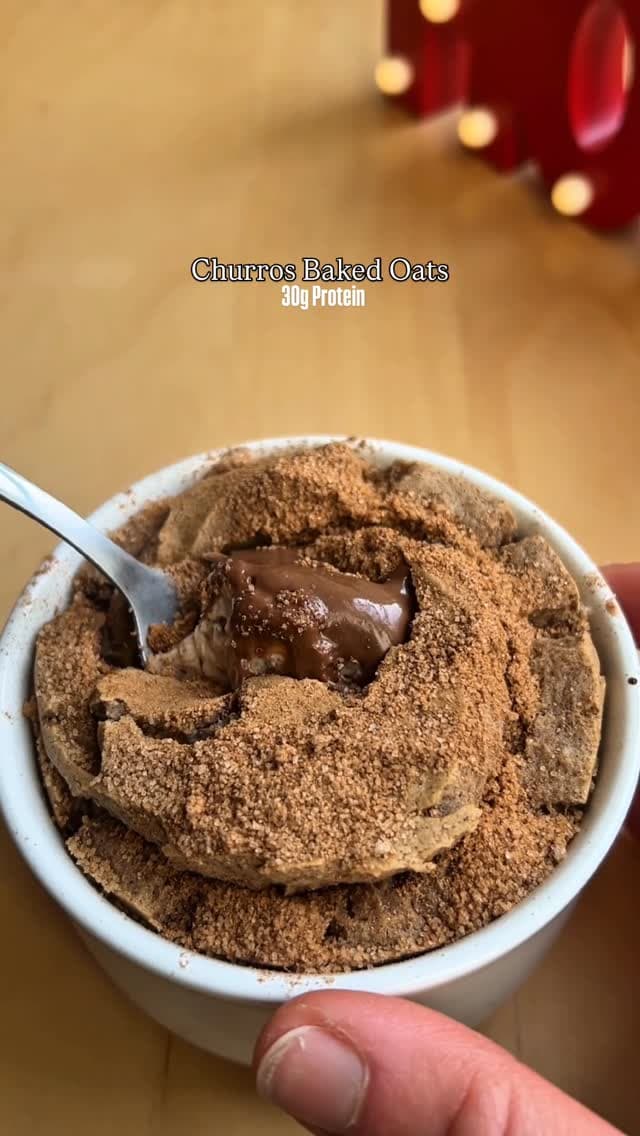 Churro-Inspired Baked Oats with Chocolate Center recipe